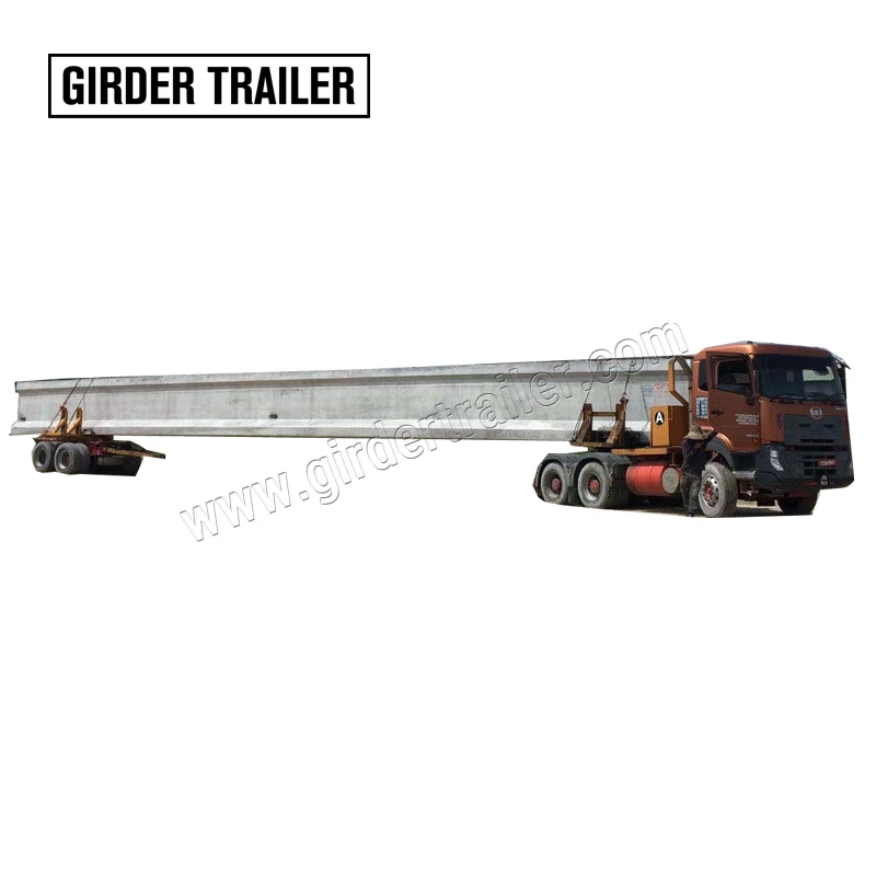 60tons capacity 2 axles T section long beam bridge transporting hydraulic dolly girder carrier dolly semi trailer for sale