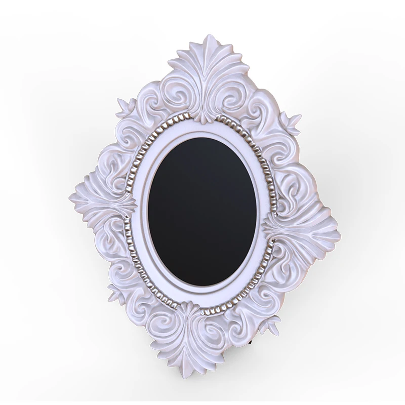 Custom new handwork resin craft desktop mini white ornate photo frame nordic home decoration vintage wall a4 3d picture frame