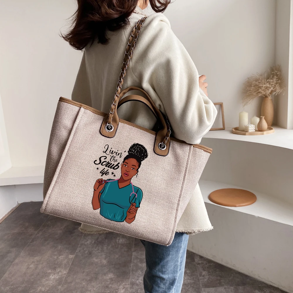 Luxury 2023 Zipper Medical Nurse Tote Bag Women Purse Handbags with Custom Logo