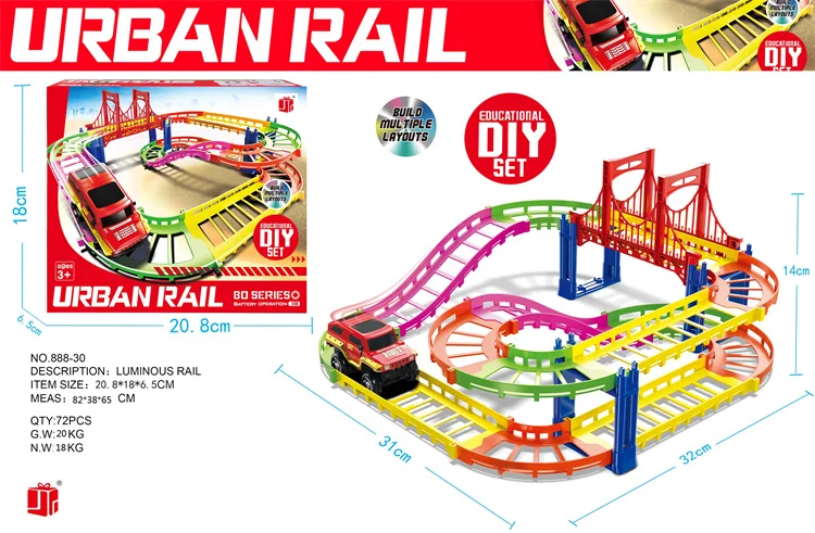 Hot Sale Classic Urban Track Set Toys Multilayer Electric Urban Rail Toys With Cars For Kids Educational Toys