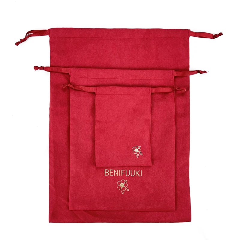 Customize Eco Friendly Luxury Dust Bag Drawstring Pouch Suede Duster Bags for Handbags Shoes Gifts