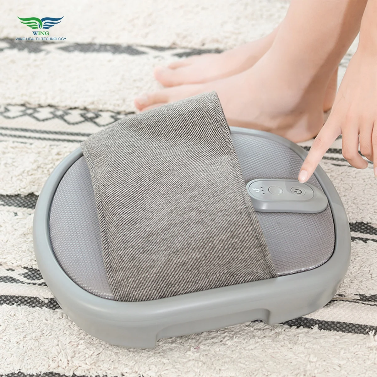 Top Quality  Kneading Electric Foot Massage Vibrating Roller Machine Heating Shiatsu Foot Massager