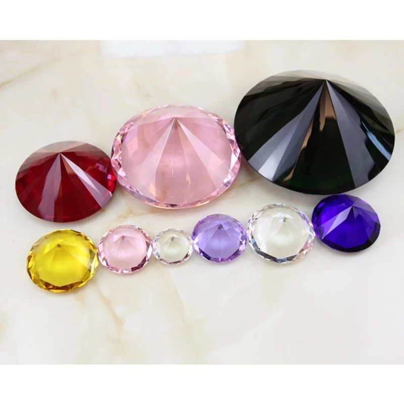 9 Colors Fengshui Furniture Decoration Large Glass Crystal Clear Diamond With Many Facet