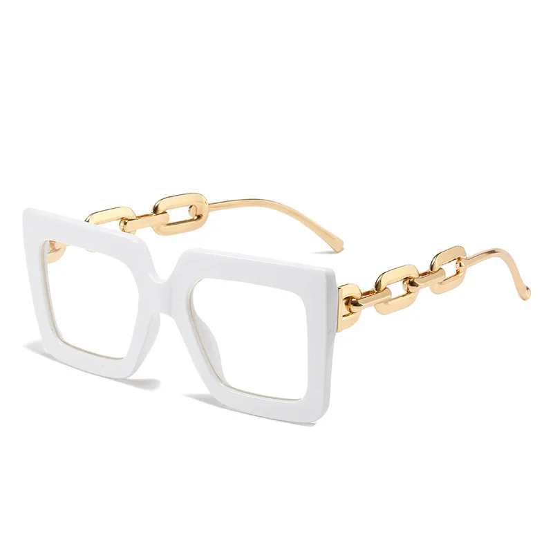 Elegant Anti Blue Women Glasses Frames Optical Clear Lens Myopia Ins Popular Chain Leg Prescription Eyewear Computer Glasses