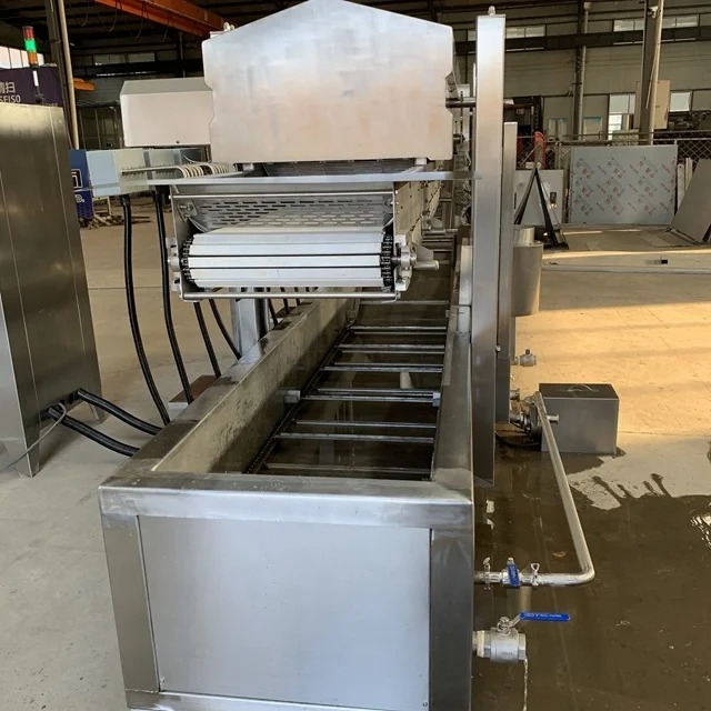 Commercial continuous frying chicken meat chicken frying machine