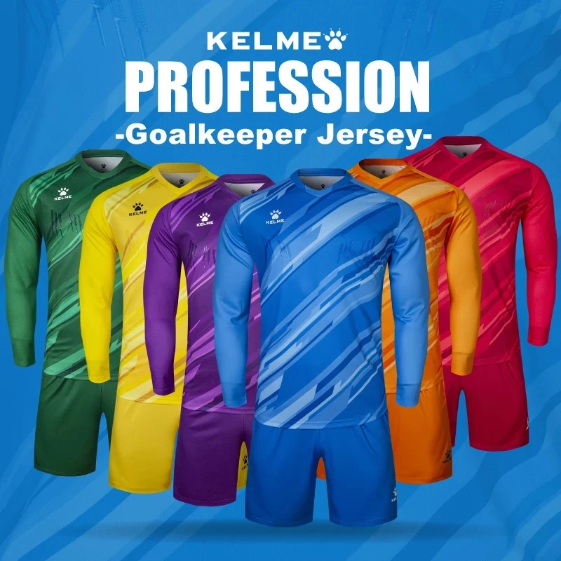Мужская футбольная форма KELME на заказ футбольный вратарь джерси одежда мягкий комплект тренировочная футбольной