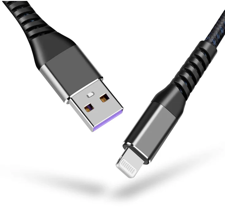 Black MFI USB nylon braid Fast Charging Cable iphone original wholesale charge cable mfi usb cable for iphone 11 12 13