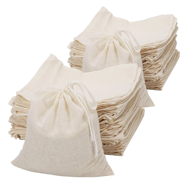 Recycled Customized Gift Canvas Cotton Double String Handbag Shoe Dust Drawstring Bags with Logo