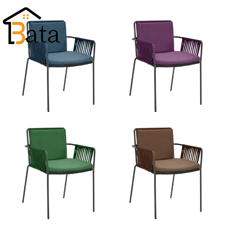 Waterproof Garden Restaurant Dining Woven Rope Chairs Outdoor Patio Furniture