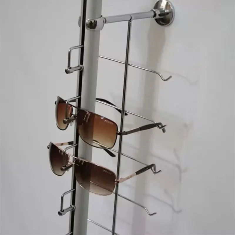 YIFAN Wholesale Wall Mounted 9/12/14/16pcs Sun Glasses Display Rack with Lock Optical Shop Eyewear Lockable Display Stand