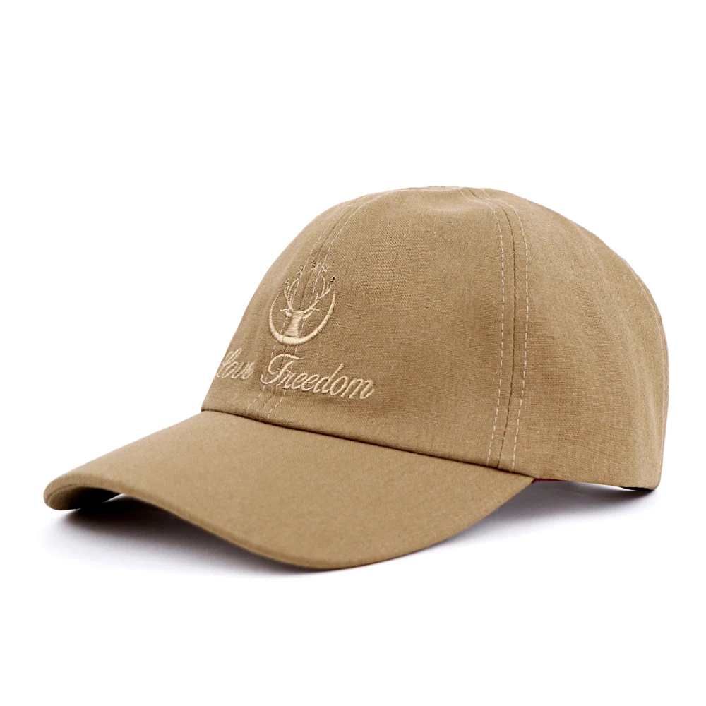 Hengxing хаки вышивка логотип 6 панелей индивидуальный неструктурированный папа шляпа пеньковая бейсболка