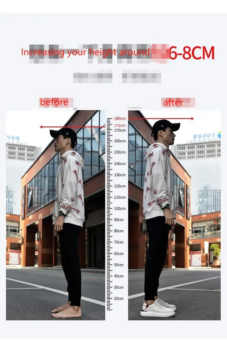 men casual shoes brand genuine leather heighten elevator shoes for men height increasing board shoe 37-44