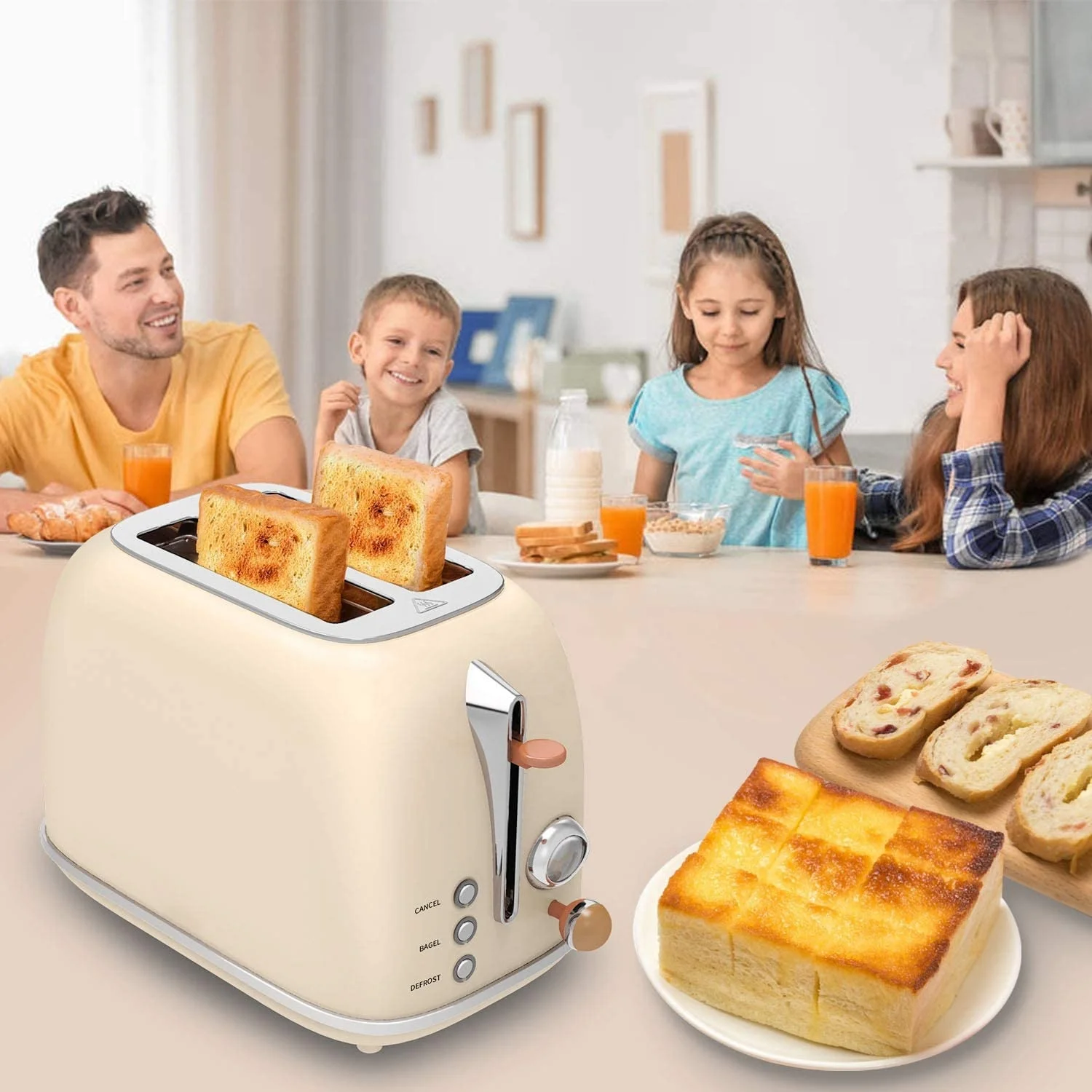 Новая одежда для маленькой девочки 2 ломтика kitchmix в стиле ретро из нержавеющей стали хлеб тостеры с 6 настроек 1,5 в экстра широкие Слоты бублик размораживания отменить