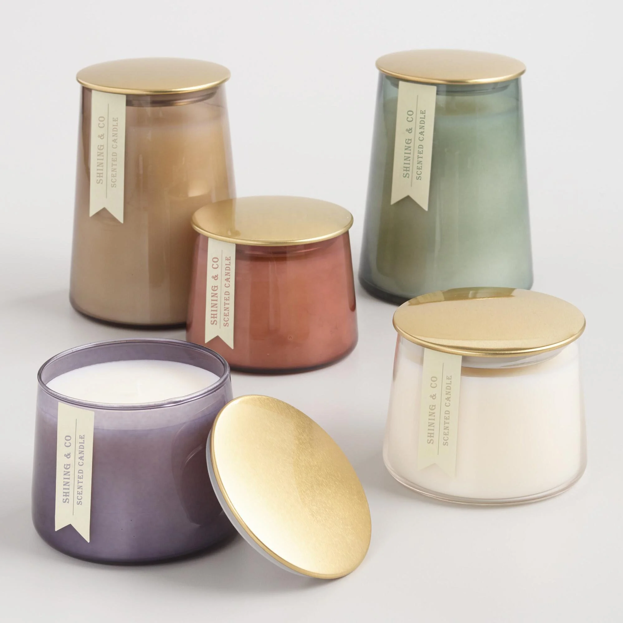 Candle Warmer Decorative Customised Scented Candles Set with Diffuser Luxury Candle Jar with Lid Gold