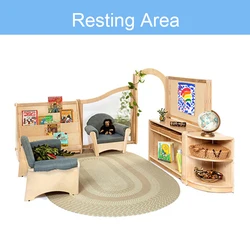 Montessori Kindergarten Daycare Furniture Kids Wooden Study Table Chair Set For Toddler Nursery Preschool Reggio Furniture