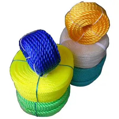 3 strand Twisted Poly ropes in yellow and black color