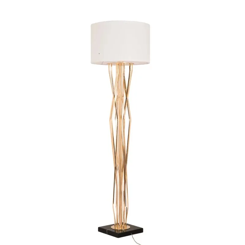 Postmodern Light Luxury Metal Marble Floor Lamp Hotel Living Room Bedroom Study Vertical Creative Design Lamp