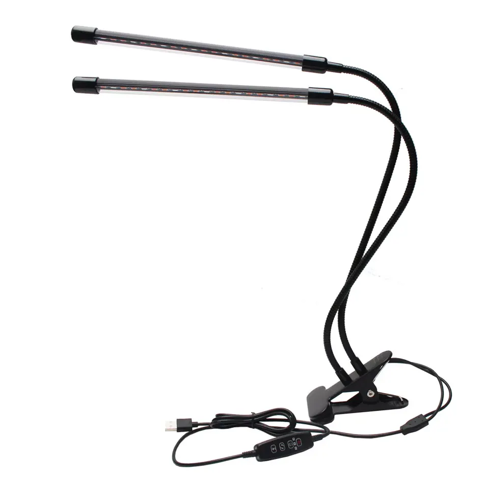 Portable Folding 2 Tube Small Desk Supplement Indoor Garden Changing Usb Best Clip Desktop Led Night Growth Plant Lamp For House