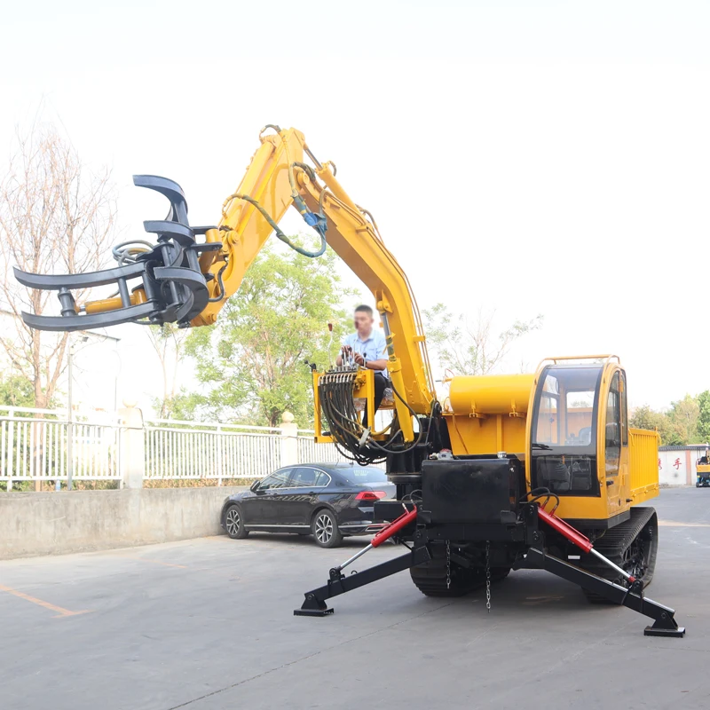 China Construction mobile crawler crane 6 tons 5 tons dump truck mounted excavator with chipper