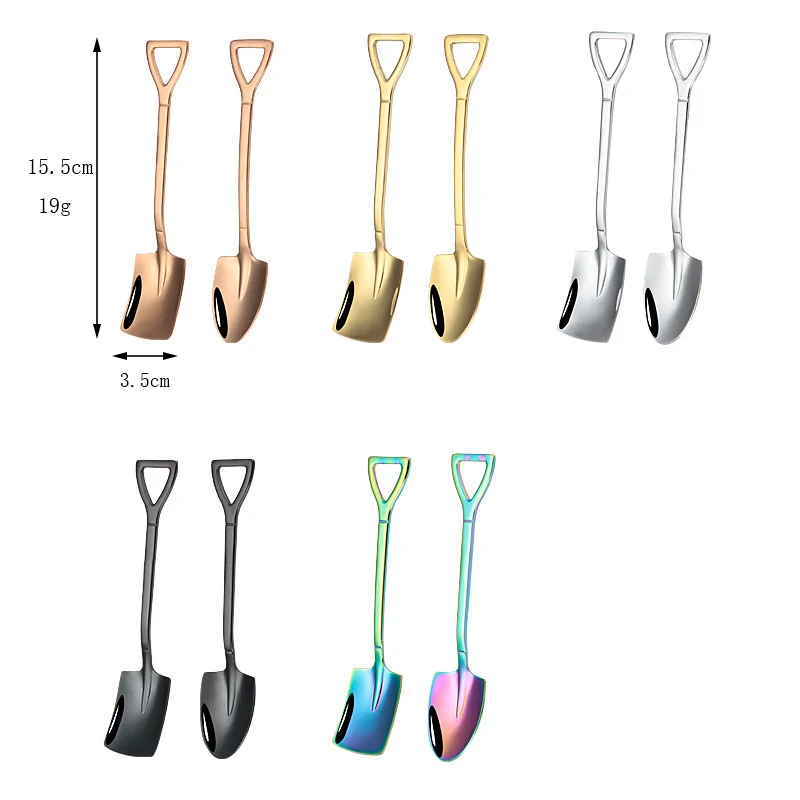 Customized 304 Stainless Steel Bar Dessert Ice Cream Unique Shovel Scoop Metal Spoon Set