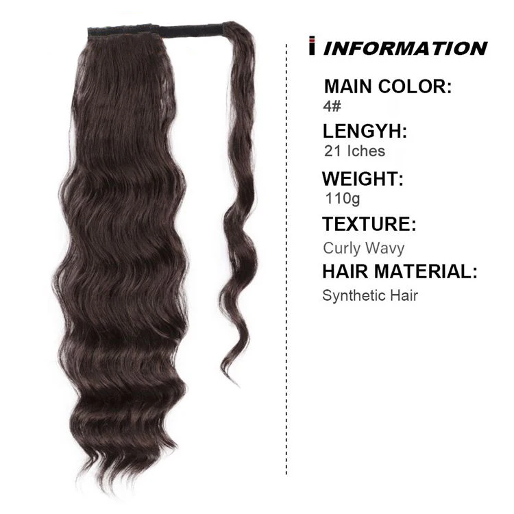 Wholesale Ponytail Synthetic Hair Brown Blonde Synthetic Hair Pony tail Long Curly Weave Claw Clip Ponytails Hair Pieces