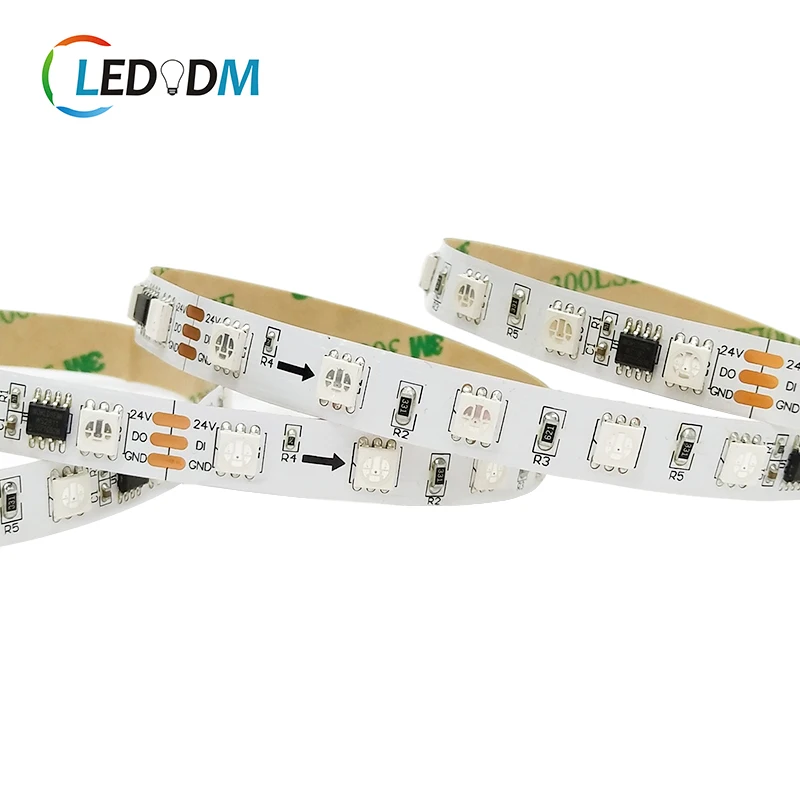 single SPI addressable magic programmable led strip smd5050 RGB pixel 60leds flex led strip 12v 24v