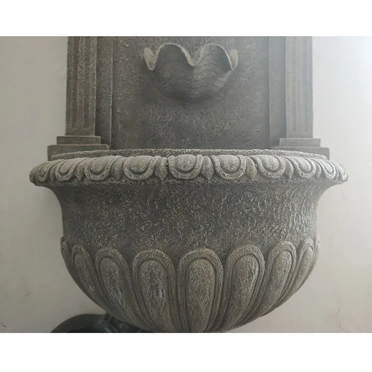 
Head Garden Decoration Waterfall Small LED Mounting Outdoor Water Polyresin Solar Wall Fountain 