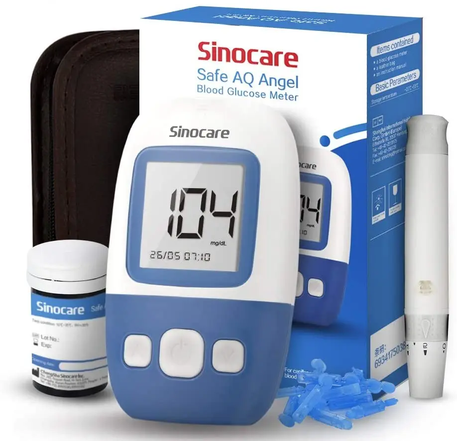  SINOCARE Safe AQ Angel Blood Glucose Meter With 50 Pcs Test Strips