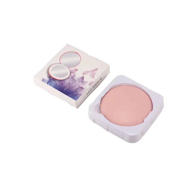 Портативное круглое складное светодиодное Зеркало компактное зеркало для макияжа