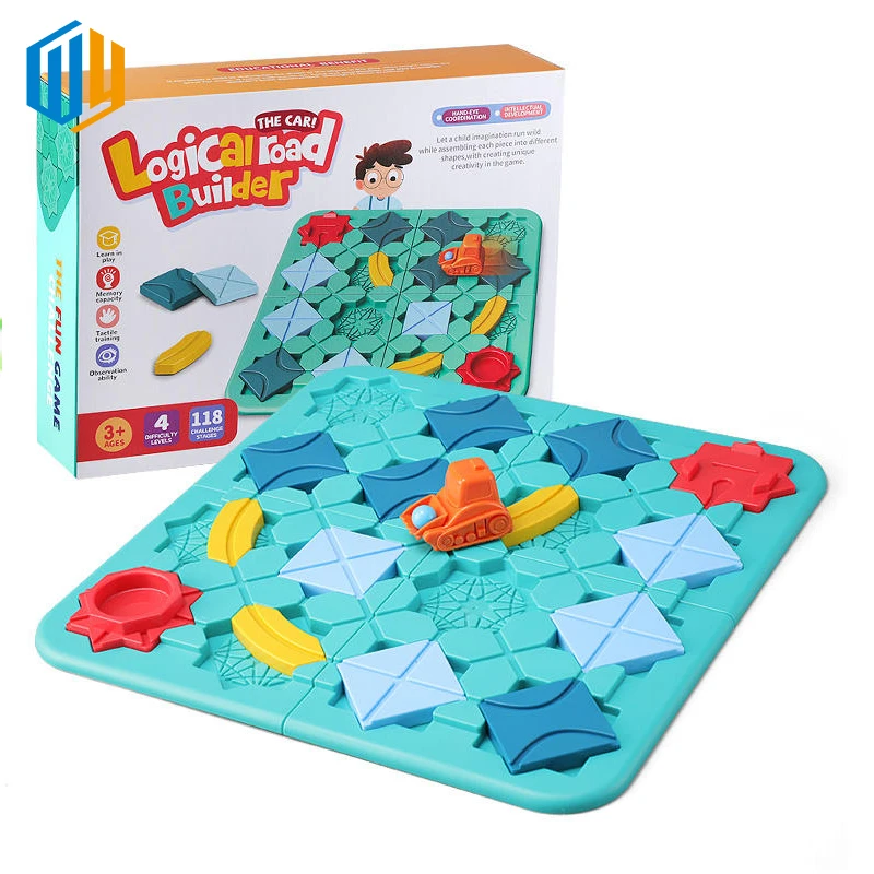Kids Road Blocks Juguete Car Maze Track Toy Educational Board Game 118 Challenges Brain Teaser Puzzle Logical Training Toys