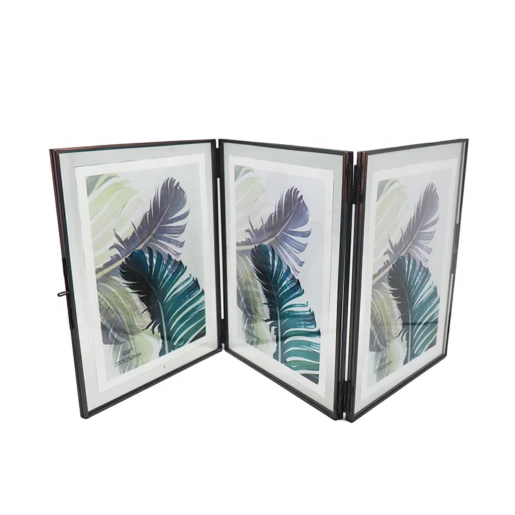 PF-1001B Square Flower And Butterfly Glass Photo Frame