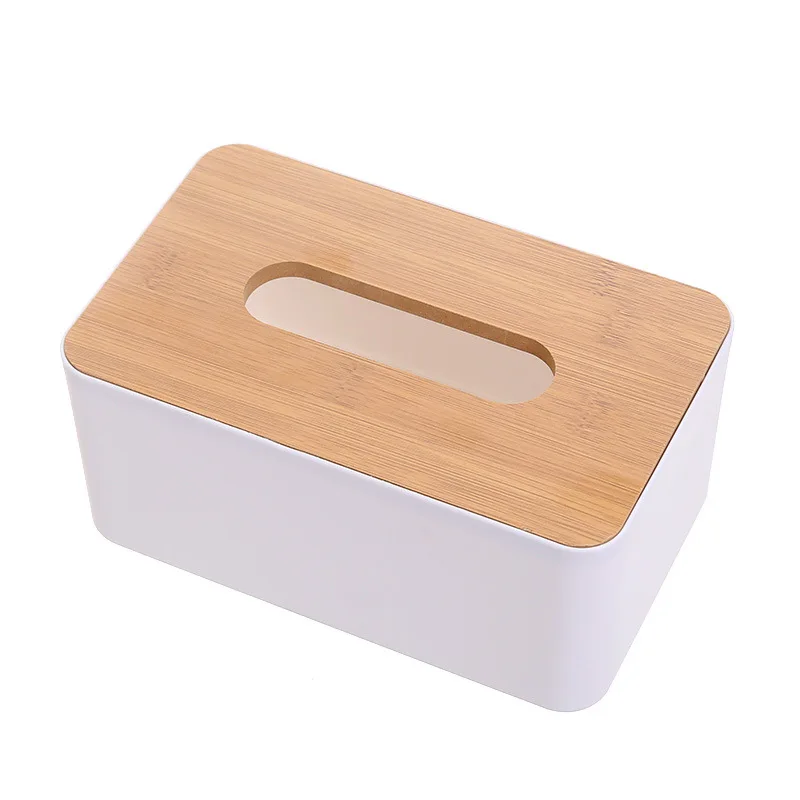 Tissue Box Wooden Cover Toilet Paper Box Solid Wood Napkin Holder Case Simple Stylish Tissue Paper Dispenser Home Car Organizer
