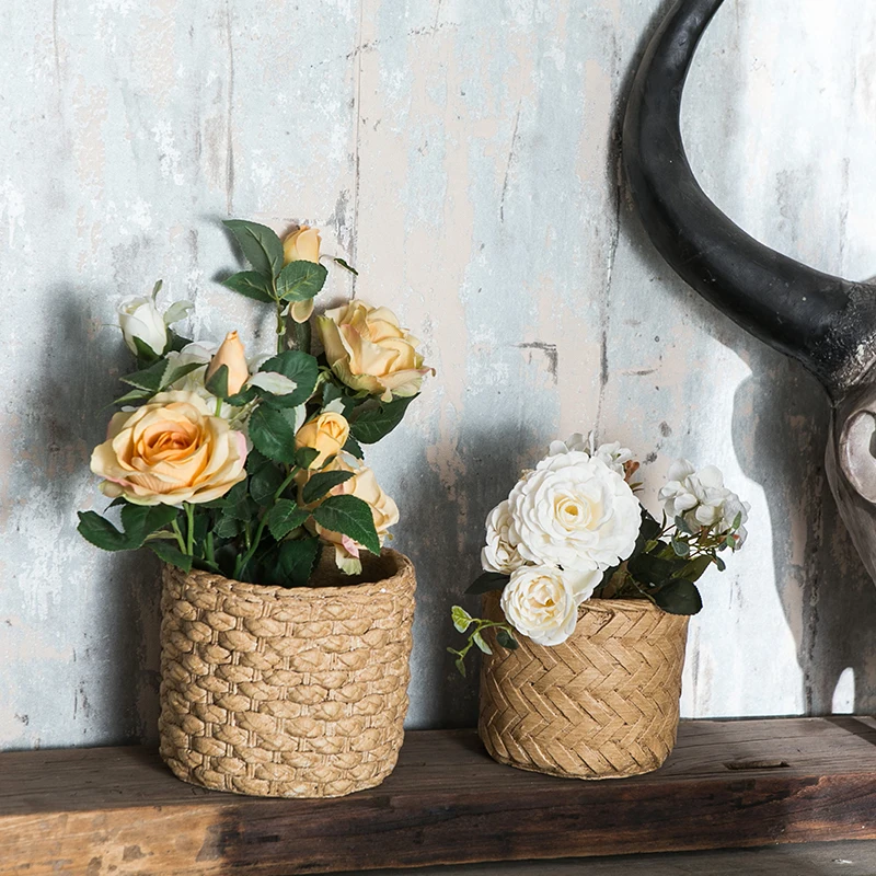 Country Rustic style home balcony decorative succulent pots custom design garden outdoor cement vintage concrete flower pot