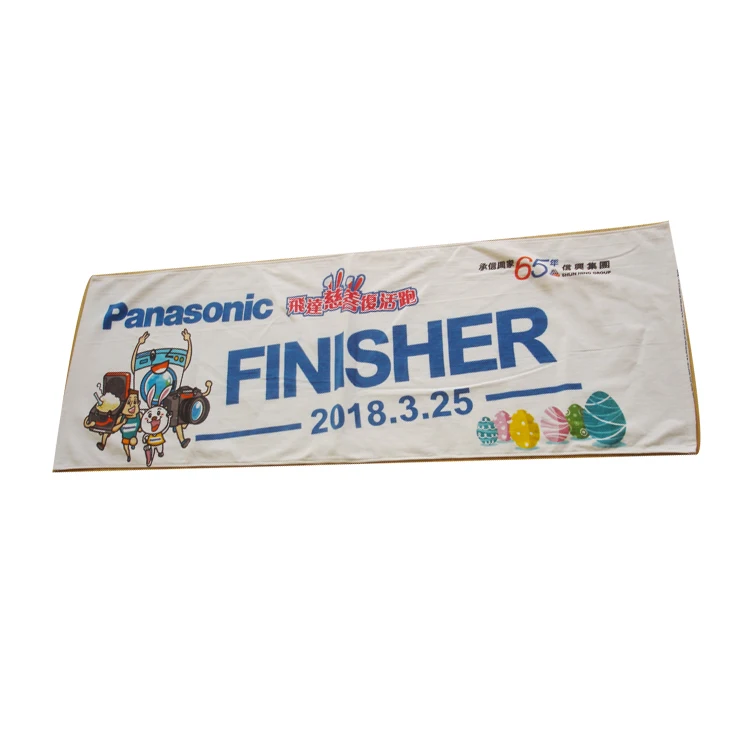 Small MOQ Custom Full Color Digital Printed Cotton Velour Colorful Soft Touch Sports Gym Stadium Spirit Slogan Rally Towel