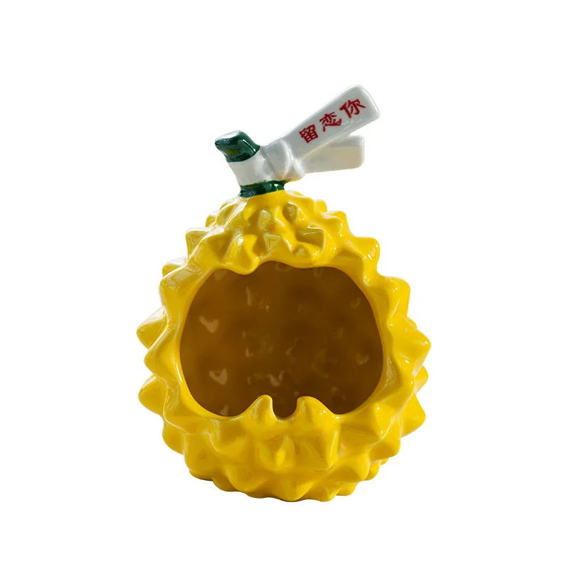 ATY124 Wholesale Creative Cute Durian Desk Ornaments Office Ceramic Ashtray