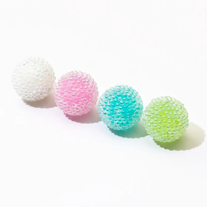 20mm Sugar beads loose beads transparent jelly through hole macaron bubble beads keychain DIY jewelry accessories