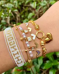 Wholesale Heart bracelet with zircon stainless steel set bracelet Miyuki  beaded Pulsera  OEM heart joyasfor women