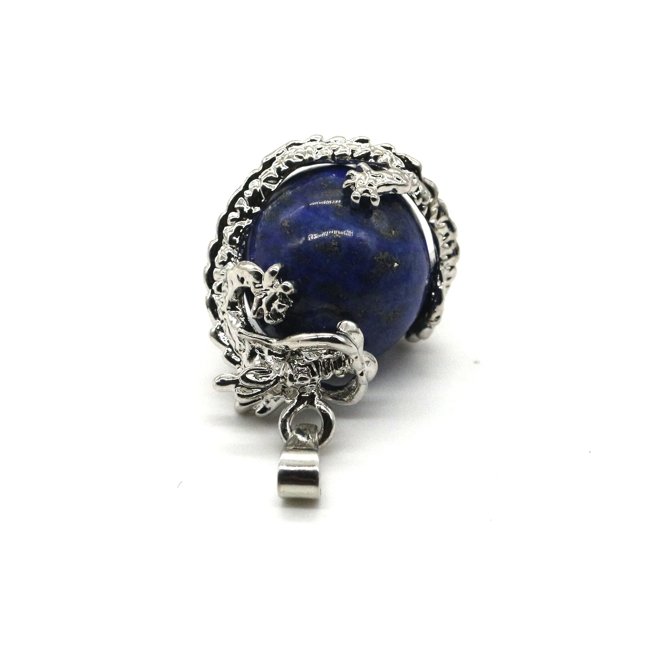 Natural Lapis Lazuli Stone Pendants for Necklace 16mm Round Bead Ball Dragon Claw Charms Pendant Jewelry