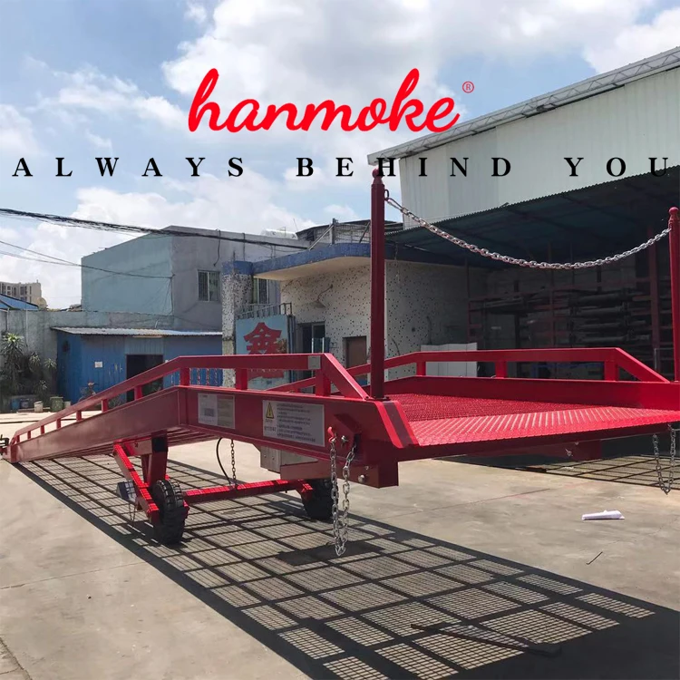 High performance ajustable electric hydraulic HRES-8 yard ramp on sale