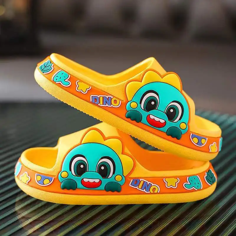 Unisex Summer Slides Sandals with Wrapped Head Indoor Soft Bottom Non-Slip Cartoons for Boys Girls and Babies