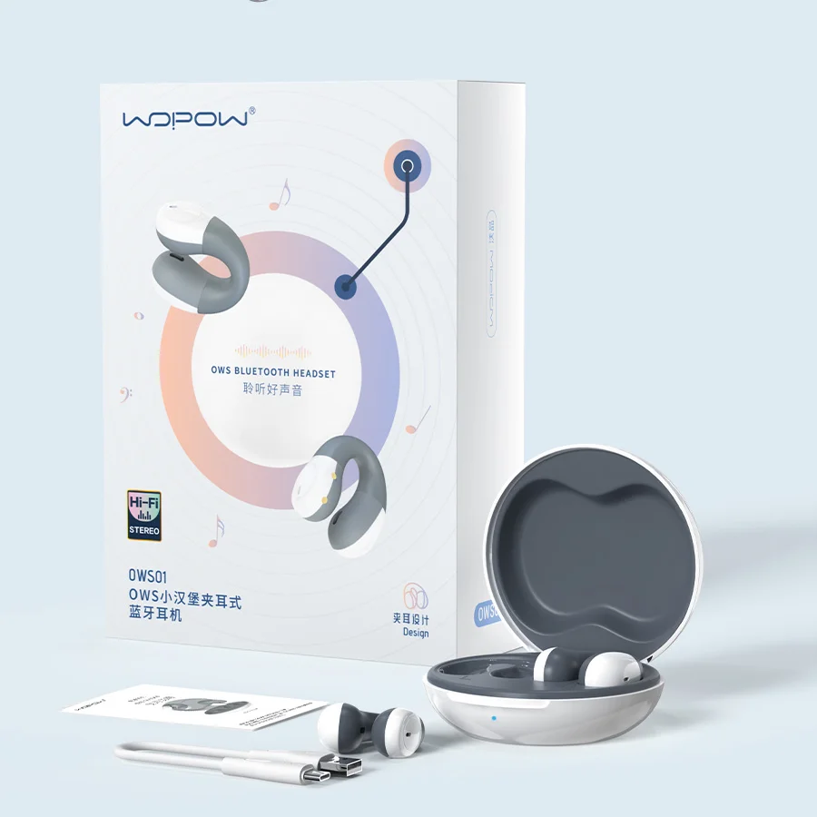 New Portable Sport Tws Bluetooth Wireless Earbuds Waterproof Wireless Ear clip Earphones Tws Headsets Bluetooth Headphone