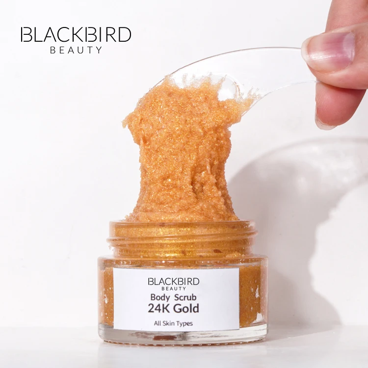 OEM/ODM Organic Natural Moisturizing Whitening Skin Body Scrub Private Label Nourishing Gentle Exfoliating 24K Gold Body Scrub