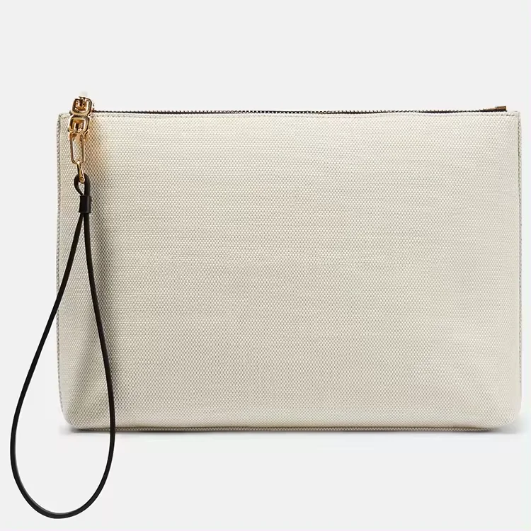 Сумка-клатч для путешествий, белая холщовая Женская косметическая сумка-клатч с ручным ремешком