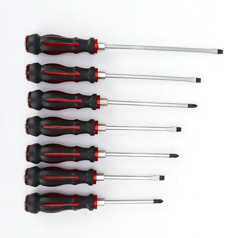 7 Seven-piece cord-through, hammer-type cross strong magnetic driver screwdriver set