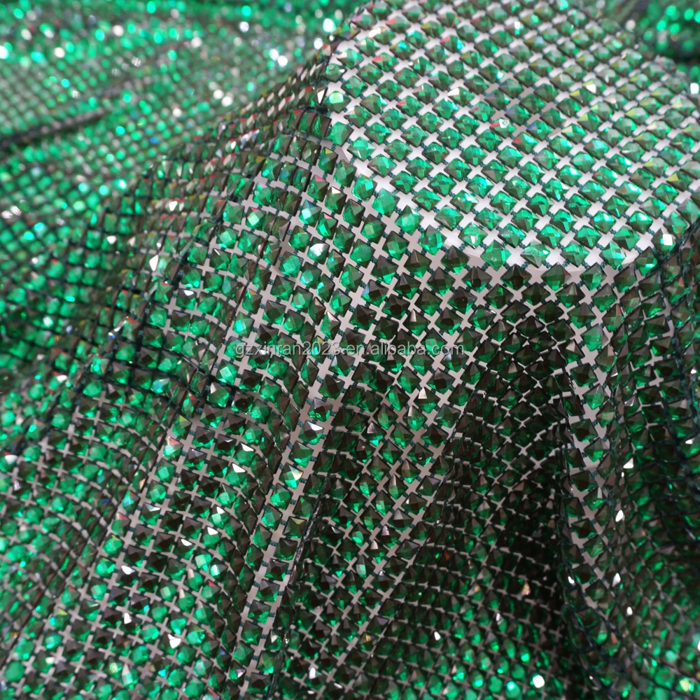 SH008 оптовая продажа мягкая красочная квадратная стрейчевая ткань со стразами сетка сетчатая для платья