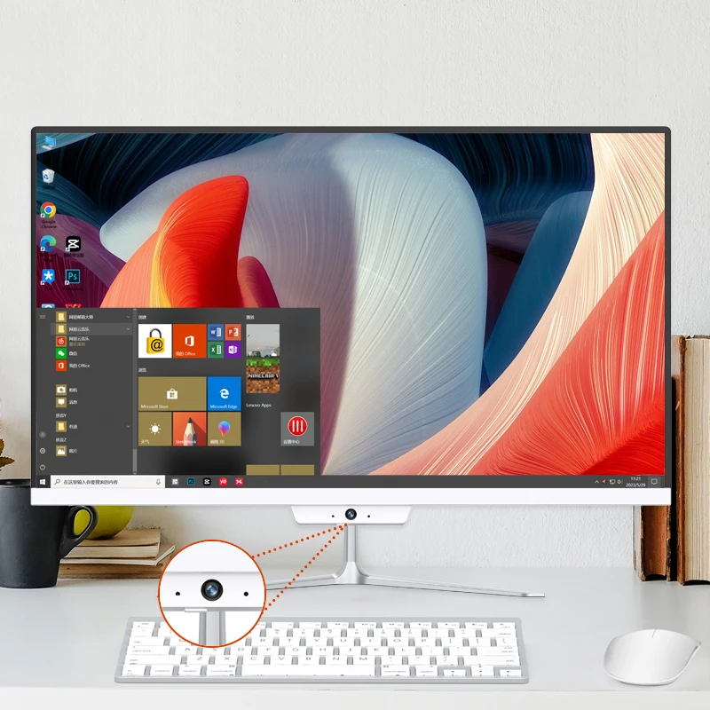 Custom Aio 21.5 23.8 inch Personal Computer All in one pc Core i5 10400 ordinateur de bureau complet free keyboards and mouse