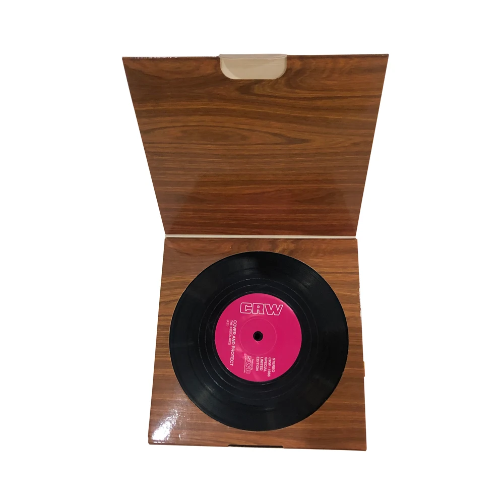 Customized Giveaway Gift Cd Record Coaster Heat Insulation Non-slip Abs Plastic Vinyl Record Coaster For Office Bar Hotel