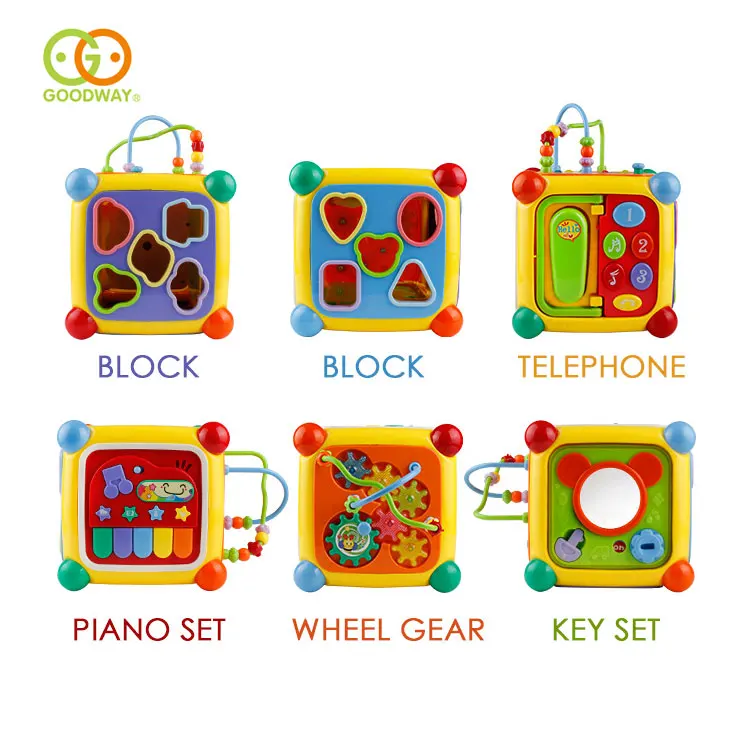 CPC Intelligence bead game 6 sides musical kids activity cube  baby plastic education toys