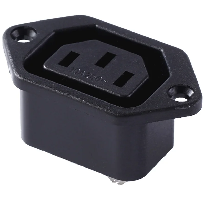 IEC320-C13 female industrial plug and socket electrical snap connector power cabinet wall socket 10A
