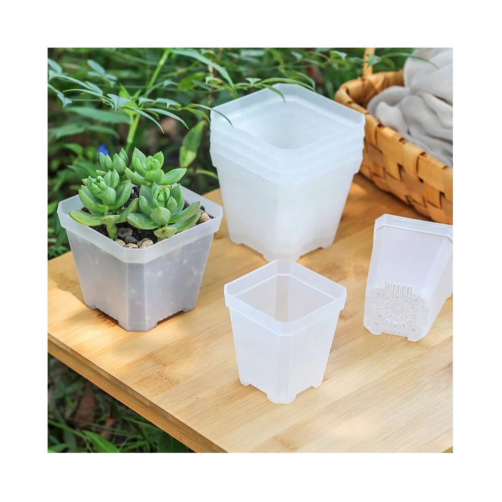 Garden Supplies Decorations For Home 2.75 4 Inch Square Thick Transparent Clear Colorful Succulent Plant Pot